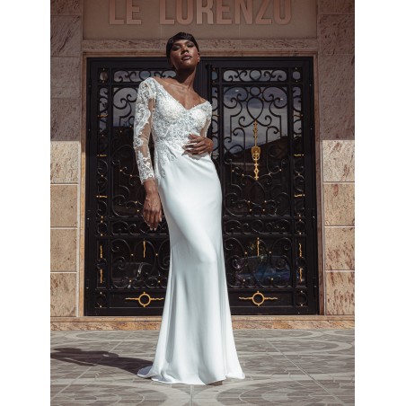 Robe fourreau manches longues Promarried 22220 IVORY