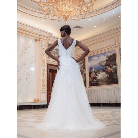 Robe-de-mariée-trapèze-en-tulle Promarried-22221-IVORY