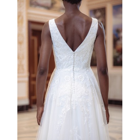 Robe-de-mariée-trapèze-en-tulle Promarried-22221-IVORY
