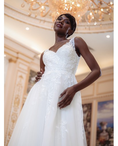 Robe-de-mariée-trapèze-en-tulle Promarried-22221-IVORY