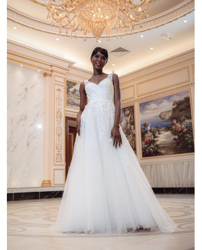Robe-de-mariée-trapèze-en-tulle Promarried-22221-IVORY