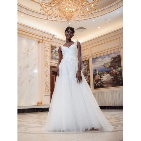 Robe-de-mariée-trapèze-en-tulle Promarried-22221-IVORY