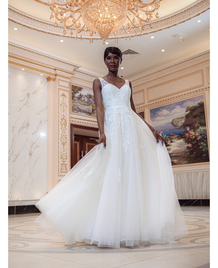 Robe-de-mariée-trapèze-en-tulle Promarried-22221-IVORY