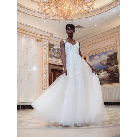 Robe-de-mariée-trapèze-en-tulle Promarried-22221-IVORY