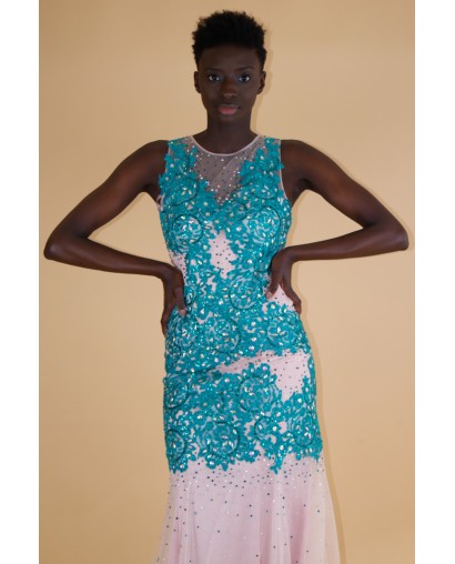 Robe de Soirée Peacock/Pink