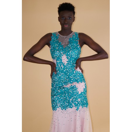 Robe de Soirée Peacock/Pink