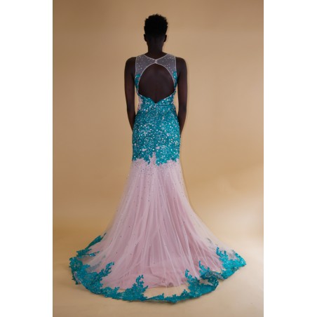 Robe de Soirée Peacock/Pink