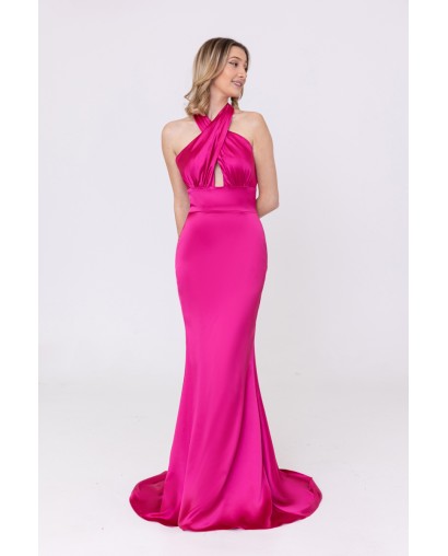 Robe de soirée en satin fuchsia Promarried