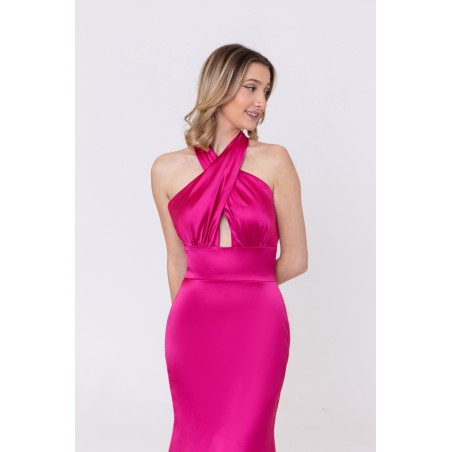 Robe de soirée en satin fuchsia Promarried