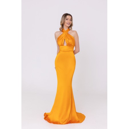 Robe de soirée en satin orange Promarried