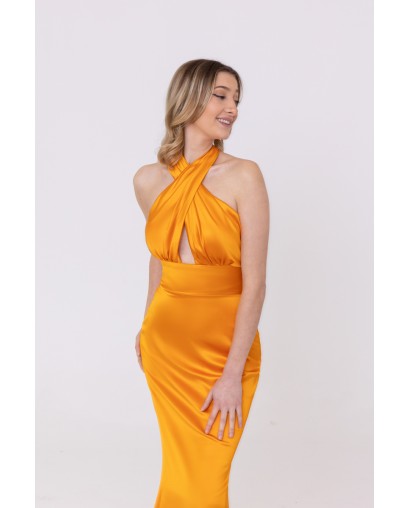 Robe de soirée en satin orange Promarried