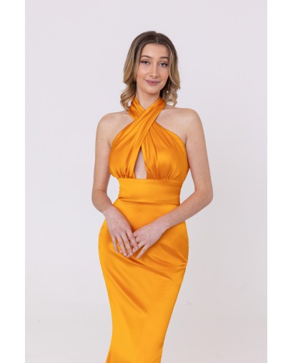Robe de soirée en satin orange Promarried