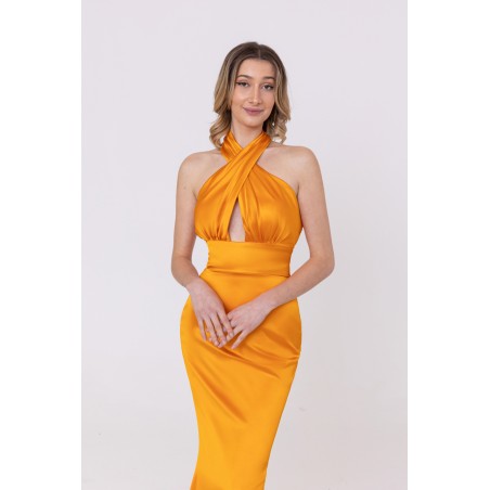 Robe de soirée en satin orange Promarried