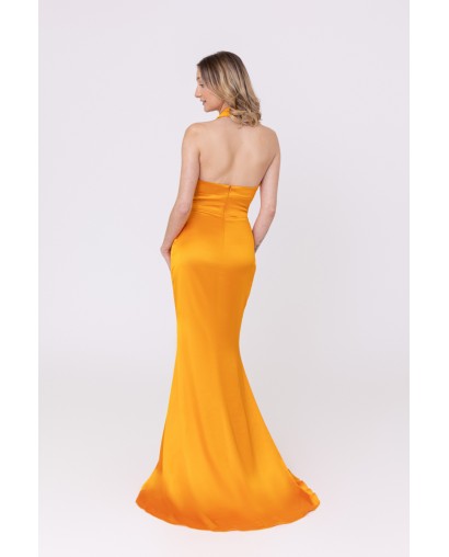 Robe de soirée en satin orange Promarried