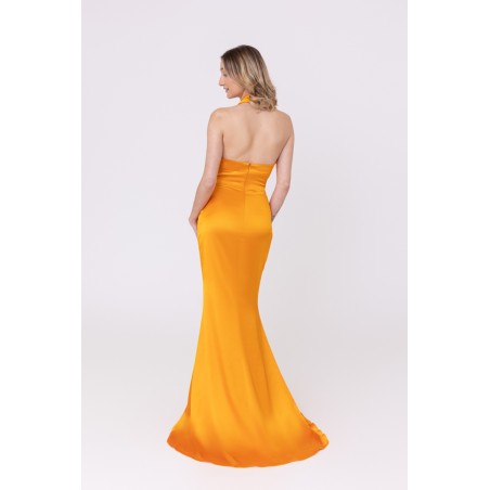 Robe de soirée en satin orange Promarried