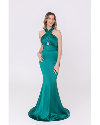Robe de soirée en satin vert Promarried