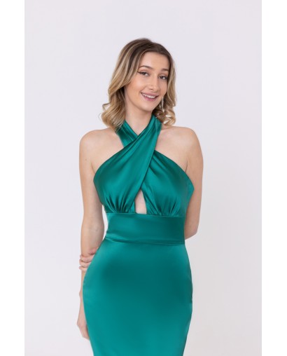 Robe de soirée en satin vert Promarried