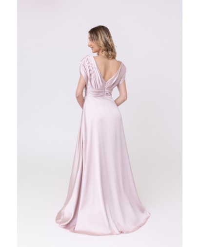 Robe de soirée évasée en satin champagne Promarried