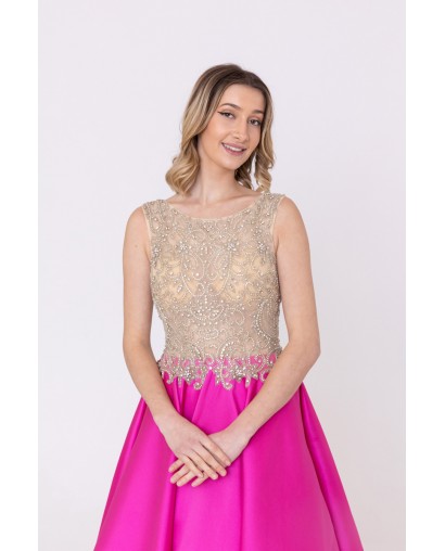 Robe de soirée princesse jupe fuchsia Promarried