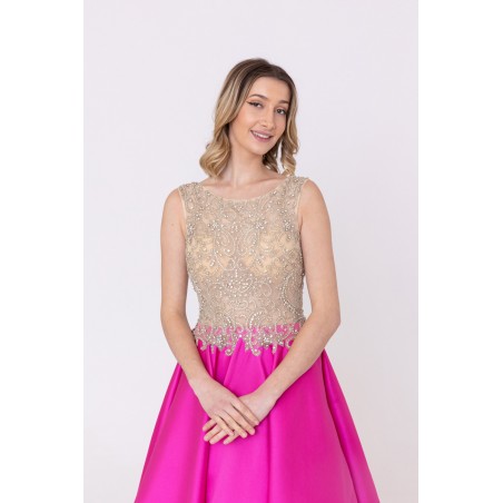 Robe de soirée princesse jupe fuchsia Promarried