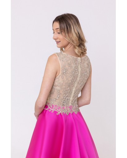 Robe de soirée princesse jupe fuchsia Promarried