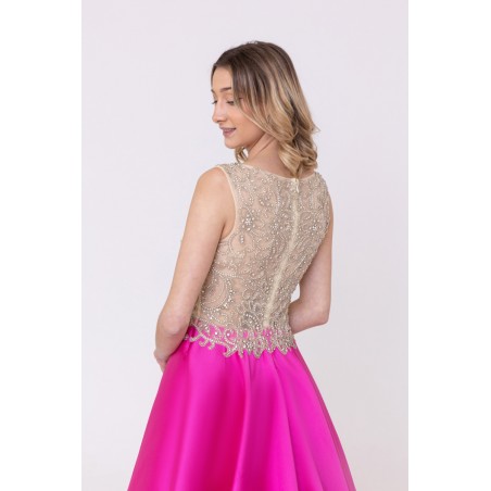 Robe de soirée princesse jupe fuchsia Promarried