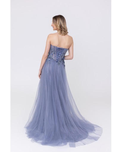 Robe de cocktail indigo évasée Promarried