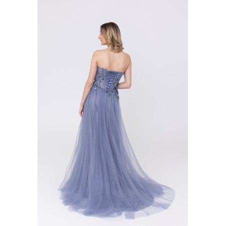 Robe de cocktail indigo évasée Promarried