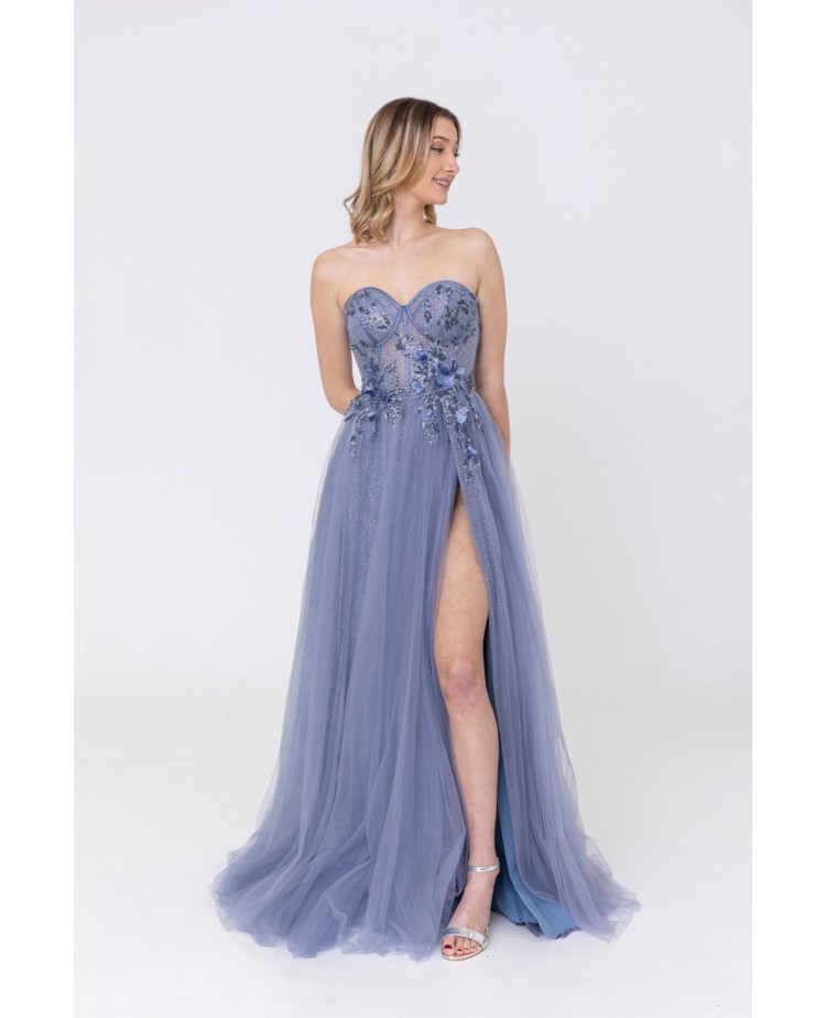 Robe de cocktail indigo évasée Promarried