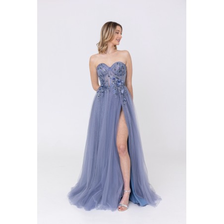 Robe de cocktail indigo évasée Promarried