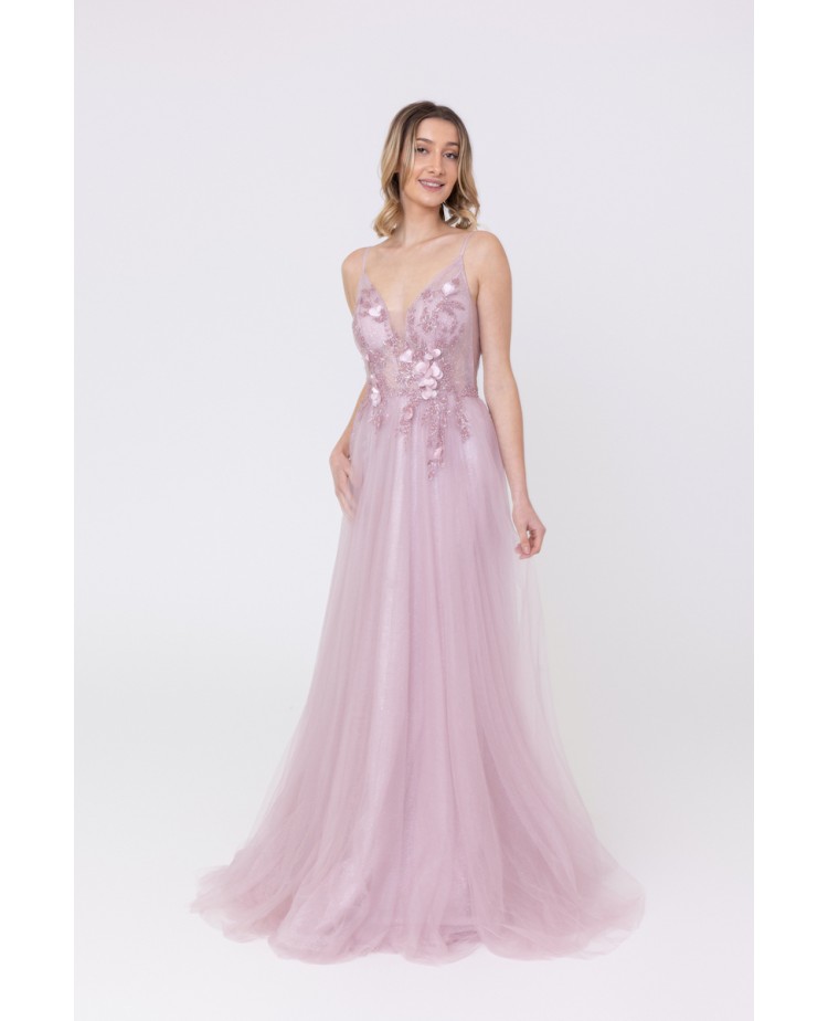 Robe de cocktail rose évasée Promarried