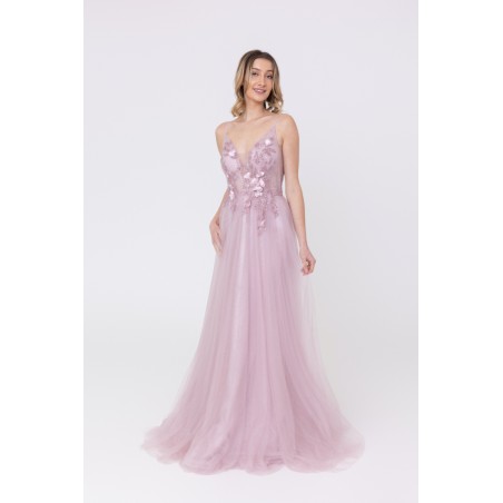 Robe de cocktail rose évasée Promarried