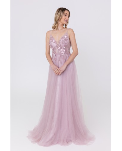 Robe de cocktail rose évasée Promarried