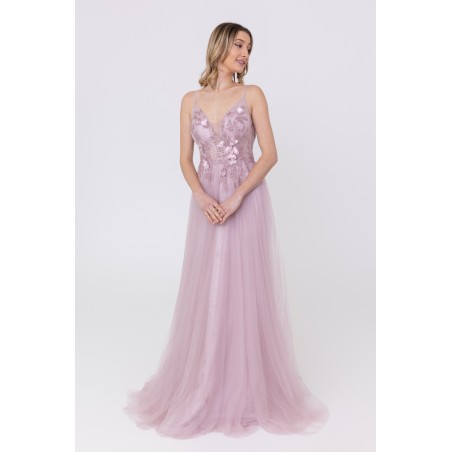 Robe de cocktail rose évasée Promarried
