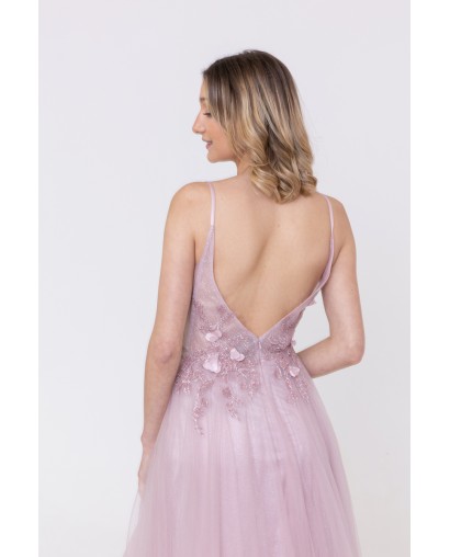 Robe de cocktail rose évasée Promarried