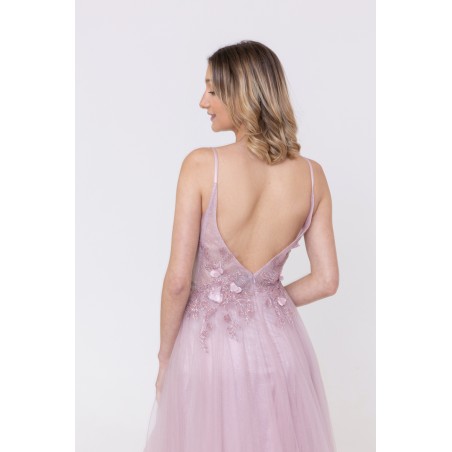 Robe de cocktail rose évasée Promarried