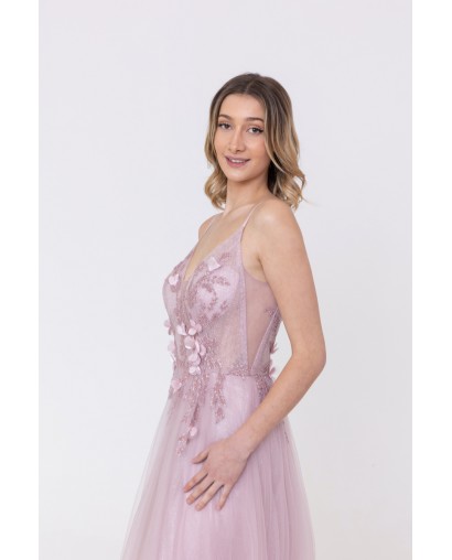 Robe de cocktail rose évasée Promarried