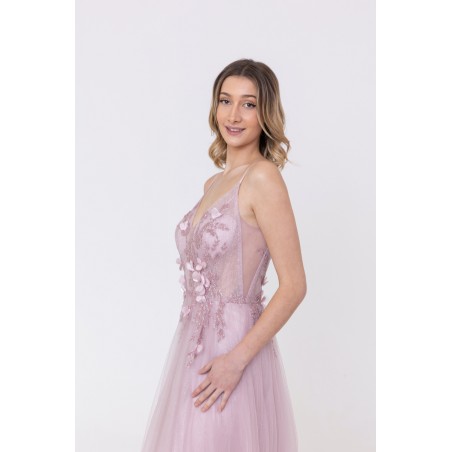 Robe de cocktail rose évasée Promarried