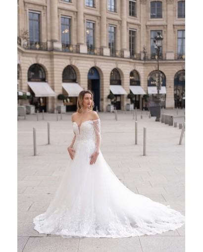 Robe de mariée princesse hors l'épaule