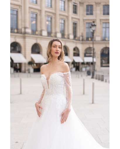 Robe de mariée princesse hors l'épaule