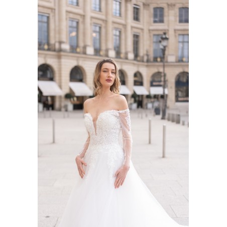 Robe de mariée princesse hors l'épaule