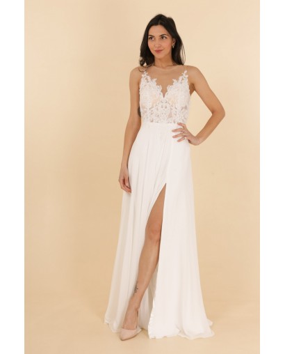 Robe de mariée en mousseline