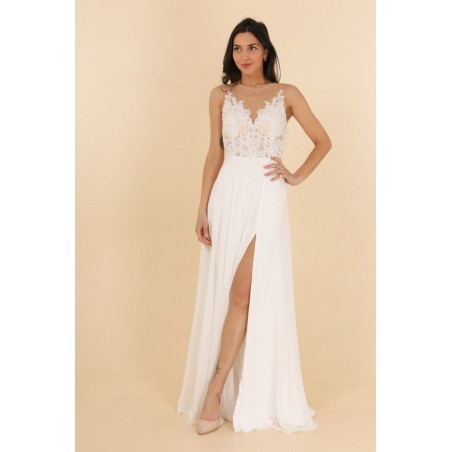 Robe de mariée en mousseline