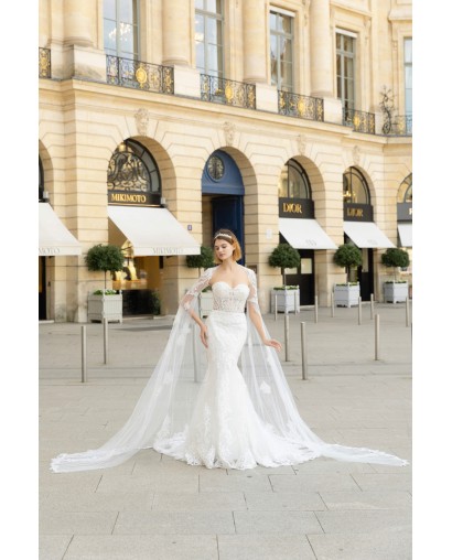 Robe sirène manches longues avec traine Promarried