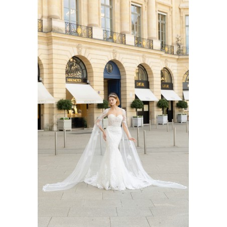 Robe sirène manches longues avec traine Promarried