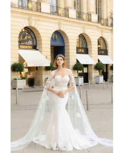 Robe sirène manches longues avec traine Promarried
