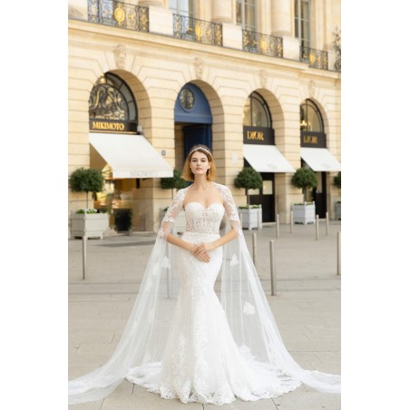 Robe sirène manches longues avec traine Promarried