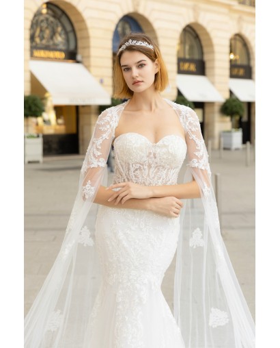 Robe sirène manches longues avec traine Promarried