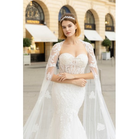 Robe sirène manches longues avec traine Promarried