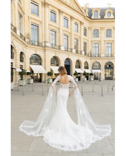 Robe sirène manches longues avec traine Promarried